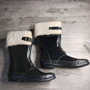 Black Shearling-Lined Burberry Boots